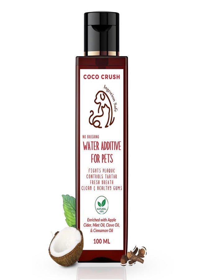 Coco Crush Natural Pet Water Additive, Best Way to Eliminate Bad Breath | So Easy, Just Add to Water | Fights Plaque and Tartar | 100% Pure & Ingestion Safe | Suitable for Dogs, Cats, Puppies, Kittens (100ml) - Image 1